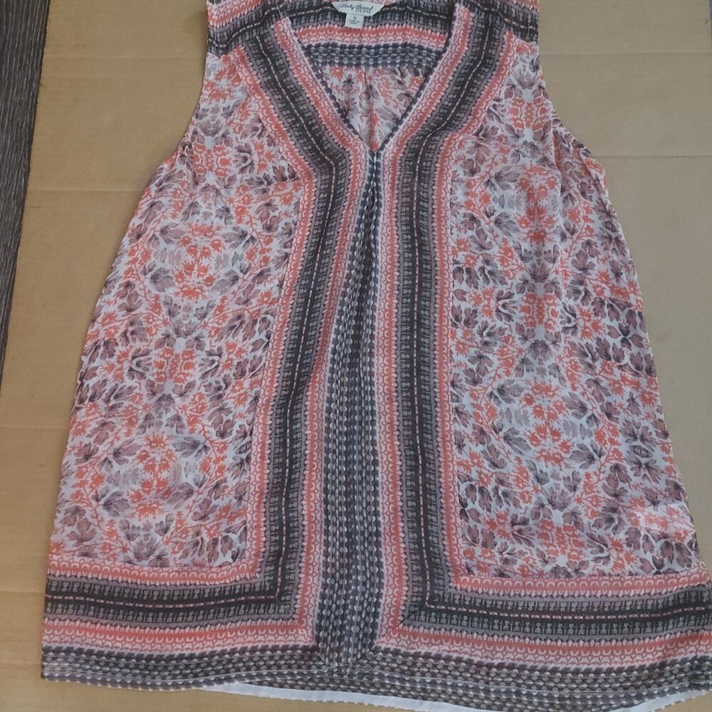 Lucky Brand Women's Printed Border Blouse S Bohemian Dopamine Fairycore Prints - Picture 5 of 10